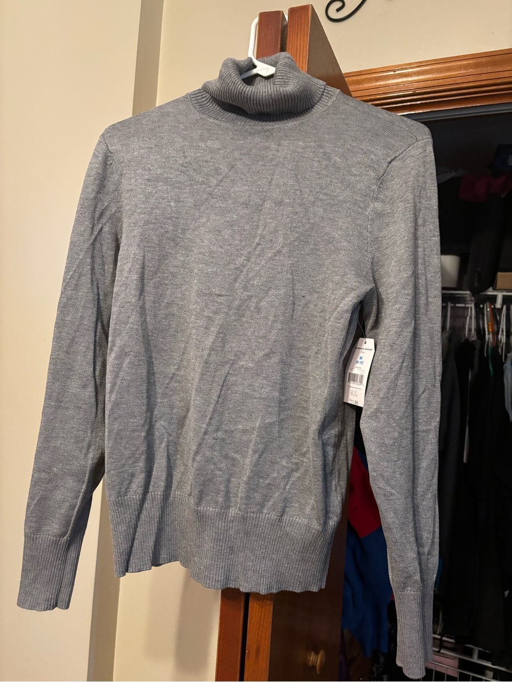 Time and Tru Women's Gray Turtleneck Sweater